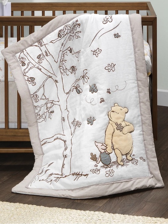 Lambs & Ivy Other - Winnie the Pooh Embroidered Baby Quilt - Cream and Tan